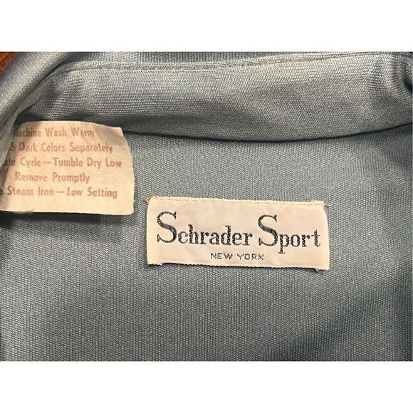 Vintage Schrader Sport Light Blue green Sheath Belted Dress Collared Womens 6 - Picture 6 of 7